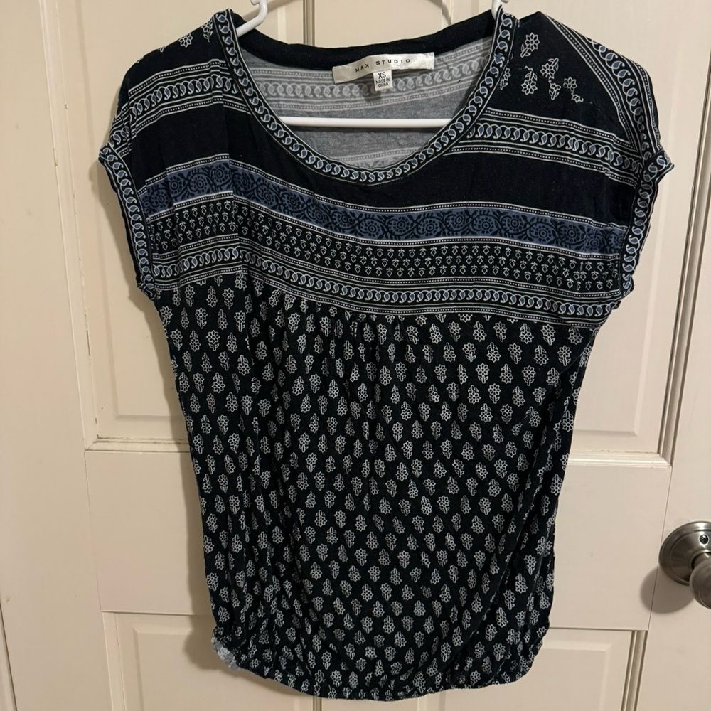 Blue patterned shirt